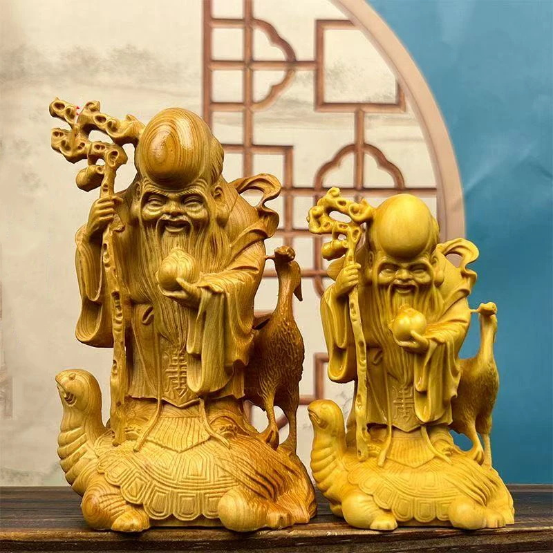 Longevity Health & Wellness Hotel Adults Only - Cypress Wood God of Longevity Statue,