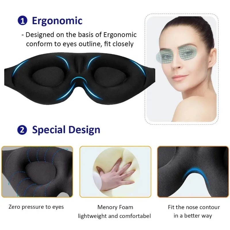 1pc 3D Contoured Sleep Mask Li - Sleep Eye Mask 3D recension och pris