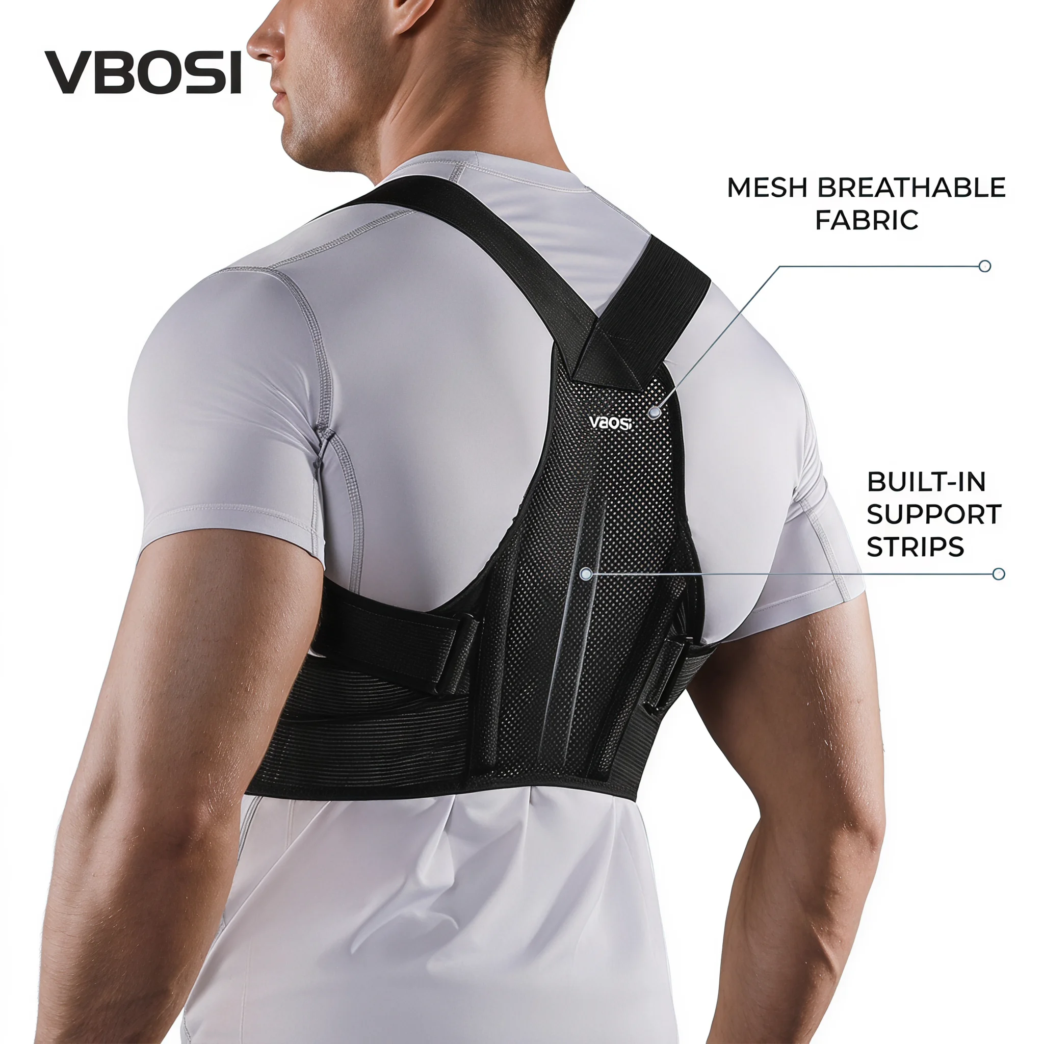 VBOSI Adjustable Posture Corre - Posture Corrector Back Brace recension och pris