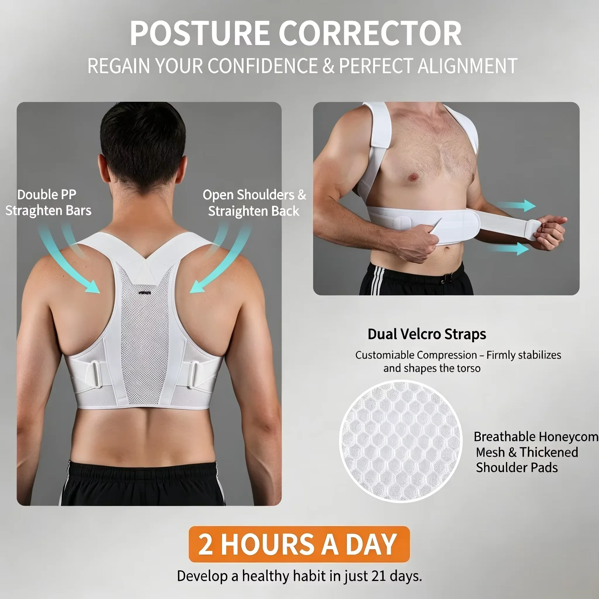VBOSI Adjustable Posture Corre - Posture Corrector Back Brace recension och pris