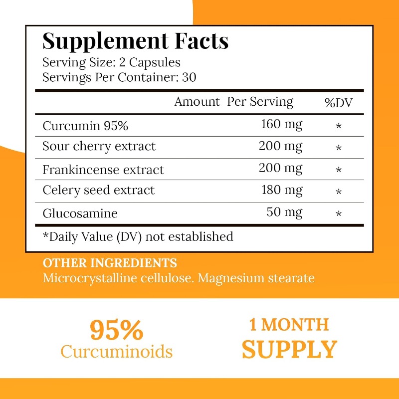 Curcumin 95%  Glucosamine Cont - Health Wellness And recension och pris